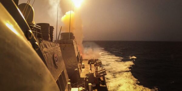 Pentagon says US warship and multiple commercial ships have come under attack in Red Sea