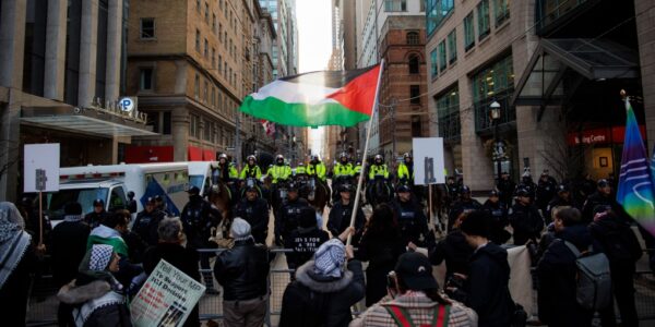 Toronto police make arrest as pro-Palestinian protesters rally outside Trudeau event