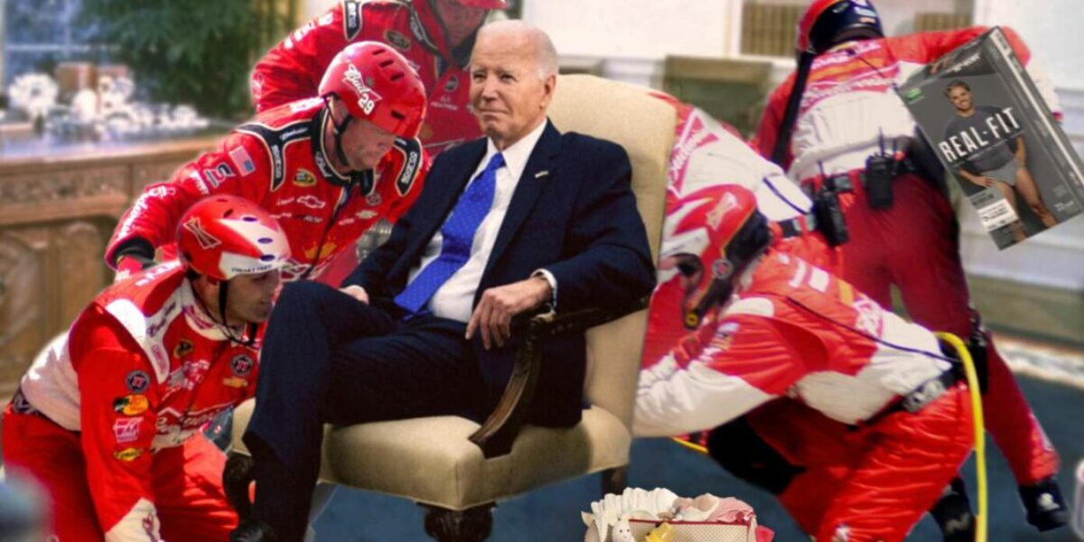 Biden Admin Hires NASCAR Pit Crew To Rapidly Change Biden’s Diaper Without Anyone Noticing