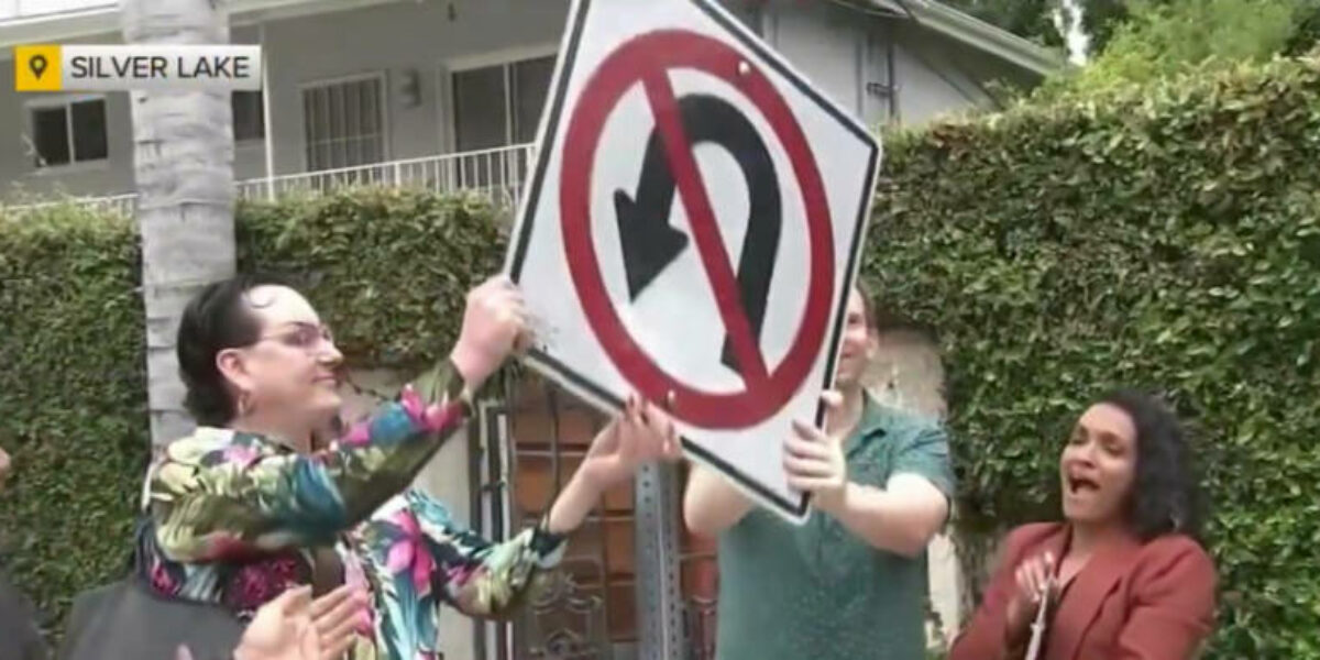 Los Angeles removes U-TURN signs because they are homophobic