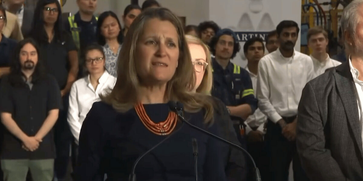 WATCH: Freeland says Canadians who don’t share Trudeau’s vision are ‘cold, cruel’