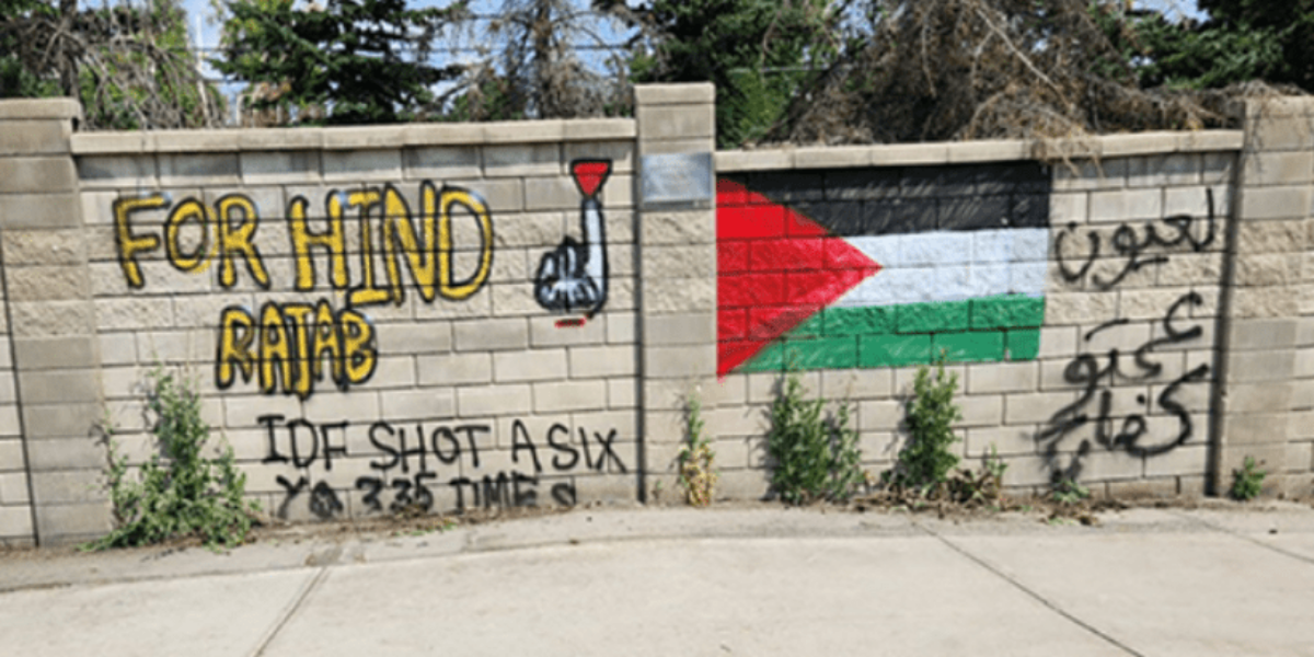 Threatening pro-Hamas graffiti appears near Calgary synagogue during pro-Israel march