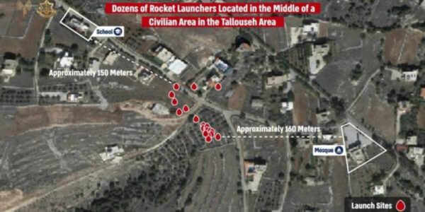 IDF Infographic shows Hezbollah launched 90% of missiles from civilian areas