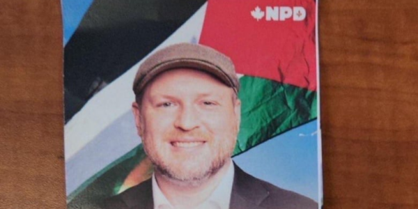 NDP defends Montréal byelection candidate Craig Sauvé over Palestinian flag on pamphlet