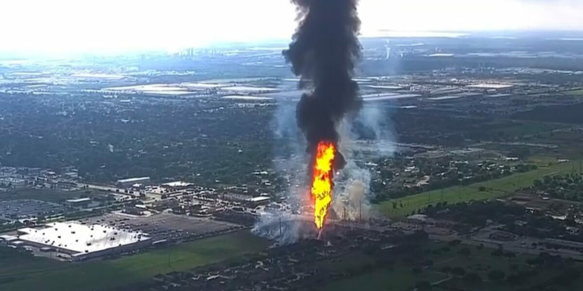 Texas pipeline explosion near Houston erupts in a towering flame, forcing evacuations