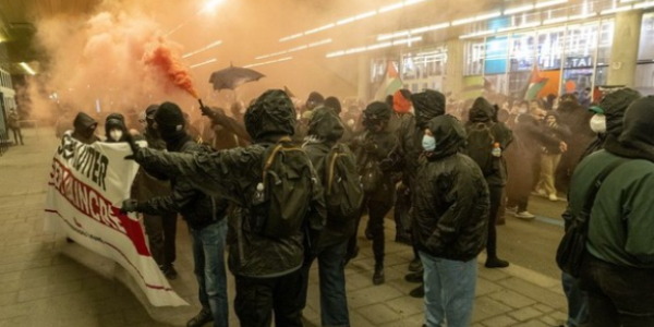 Cars burned, windows smashed at anti-Israel protest in Montreal