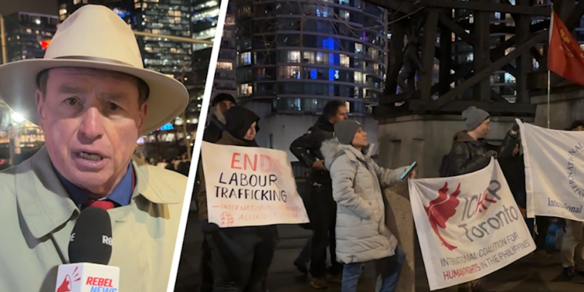 Outside Toronto’s SkyDome, illegal aliens gather to denounce Canada