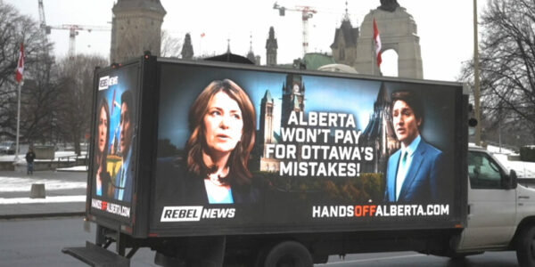 WATCH: Our Hands Off Alberta billboard truck takes over Ottawa!