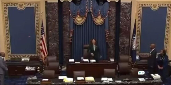 WATCH: Kamala Harris Completely Botches the Pledge of Allegiance on the Senate Floor