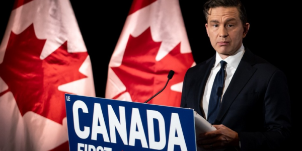 Patriotism, a big rally and, of course, new slogans: Inside Pierre Poilievre’s Trump-induced strategy shift