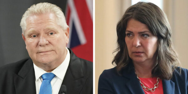 WATCH: Danielle Smith shuts down Doug Ford over oil export tariffs