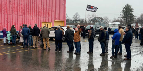 Thousands pack electrifying Poilievre rally in Fredericton, N.B.