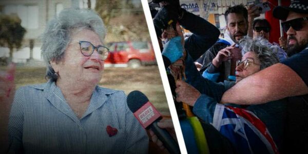 WATCH: Gutless cops CHOKEHOLD Jewish grandma as violent anti-Israel mob run wild