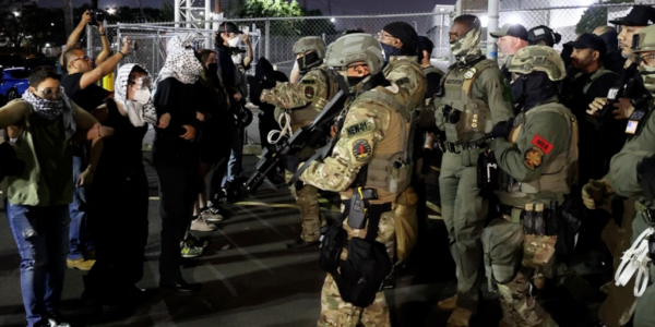 RAW: ICE officers clash with Antifa at illegal migrant detention facility