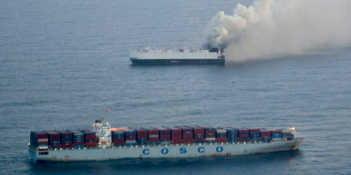 EV-carrying ship sinks in Pacific Ocean after catching fire