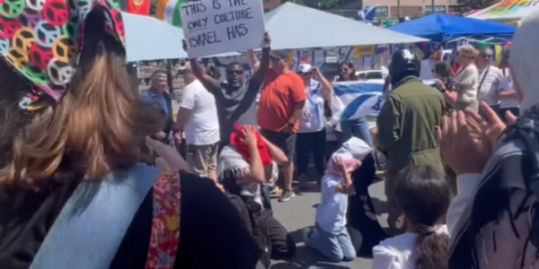 Terry Newman: Keffiyeh-draped anti-Israel protesters target Jews at Saint John festival