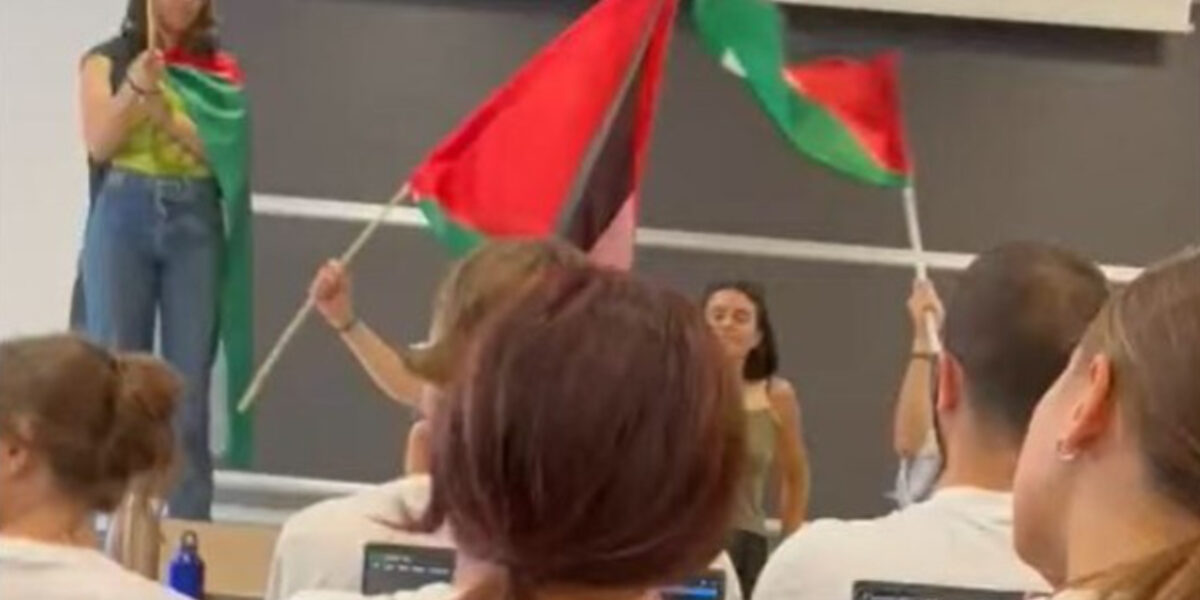 Pro-Palestine mob attacks professor and student who tried to defend him after they stormed his classroom because he criticised university’s anti-Israel stance: ‘In this climate, someone could die,’ tutor says