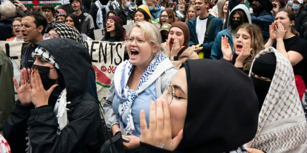 Pro-Palestinian demonstrations fill downtown Montreal streets