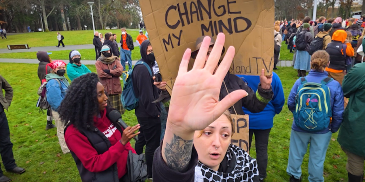 Chaos erupts at University of Victoria as hundreds block free speech on false ‘215 graves’ claim