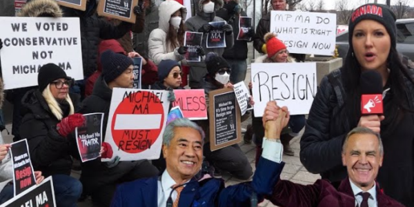 ‘BETRAYAL’: Markham – Unionville constituents return to protest Michael Ma’s floor crossing