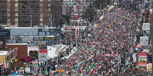 Hundreds of thousands take to Toronto streets to protest Iran regime
