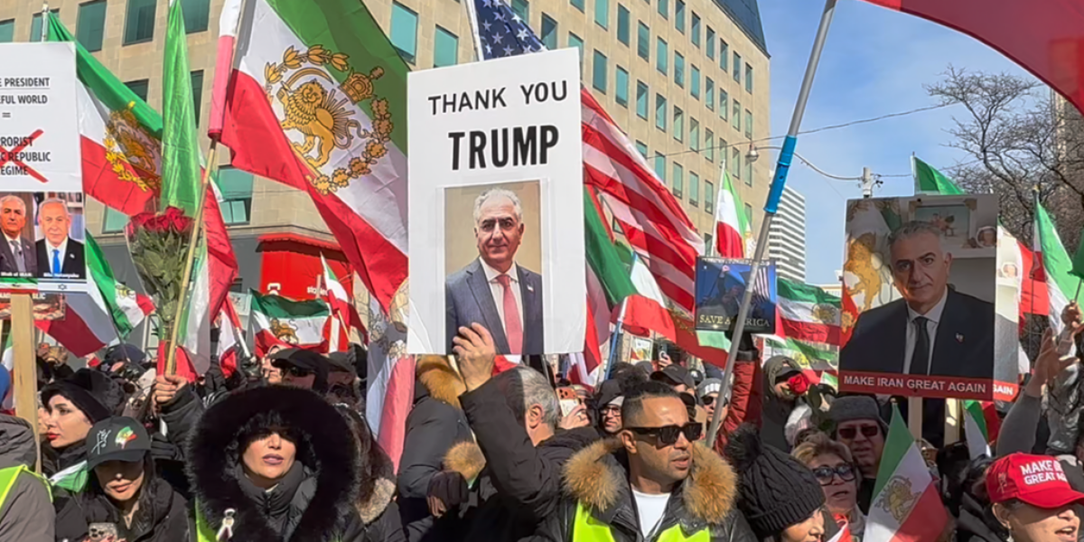 Iranians thank Trump and ‘Bibi’ for toppling tyrant of Tehran at U.S. Consulate