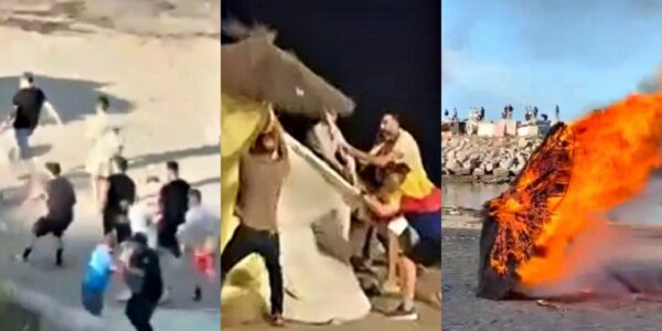 PUSHBACK: Fed-Up Spanish Citizens Charge Beach in Ceuta, Disperse the Invaders and Set Fire to Their Shacks, Clash With the Police (VIDEOS)